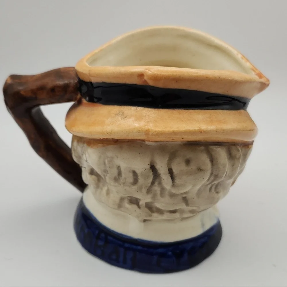 Vintage Japanese Toby Character Mug Mini Creamer Pitcher Interwar 1920s 1930s
